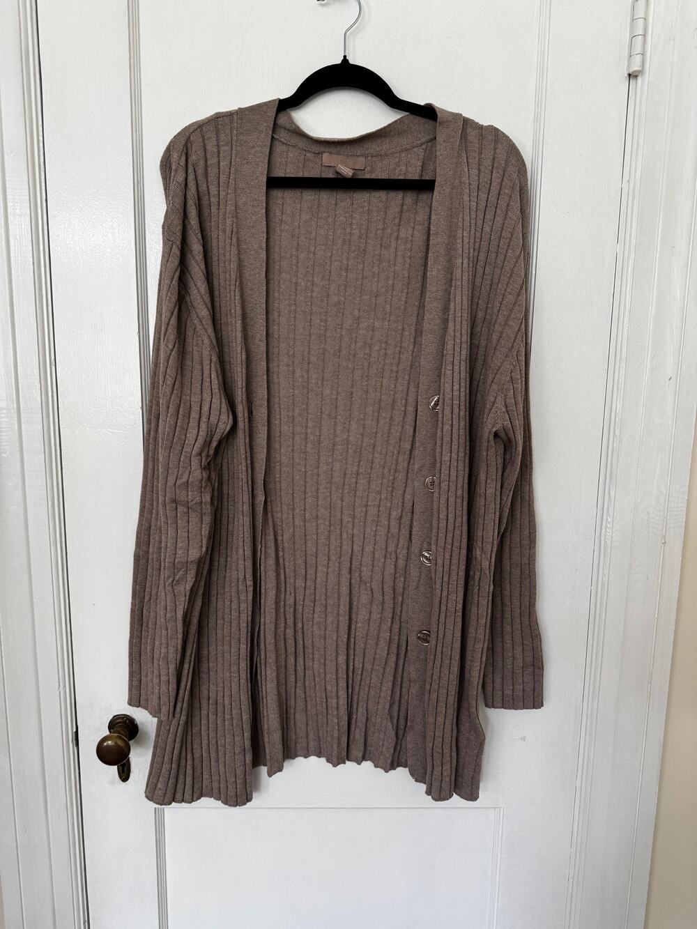 Brown ribbed knit cardigan H&M size XL